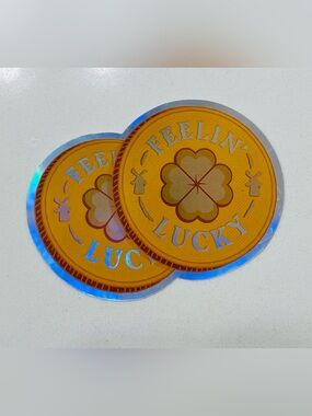 Feelin’ Lucky Gold Coins St. Patrick’s Day Holographic Dutch Bros Sticker